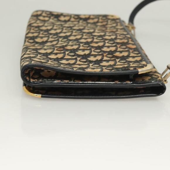 DIOR Trotter Canvas Shoulder Bag Navy Gold - Picture 4 of 12